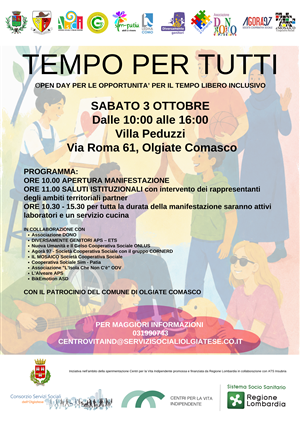 Tempo per tutti: open day per le opportunità per il tempo libero inclusivo